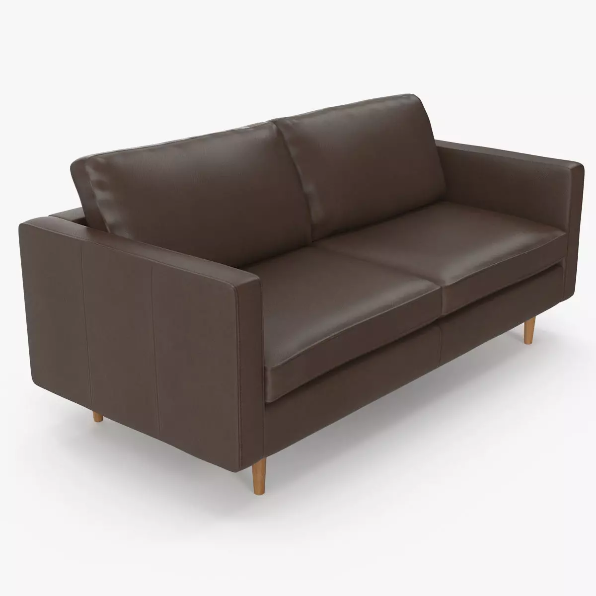 Loveseat - Leather Low-poly 3D model_0