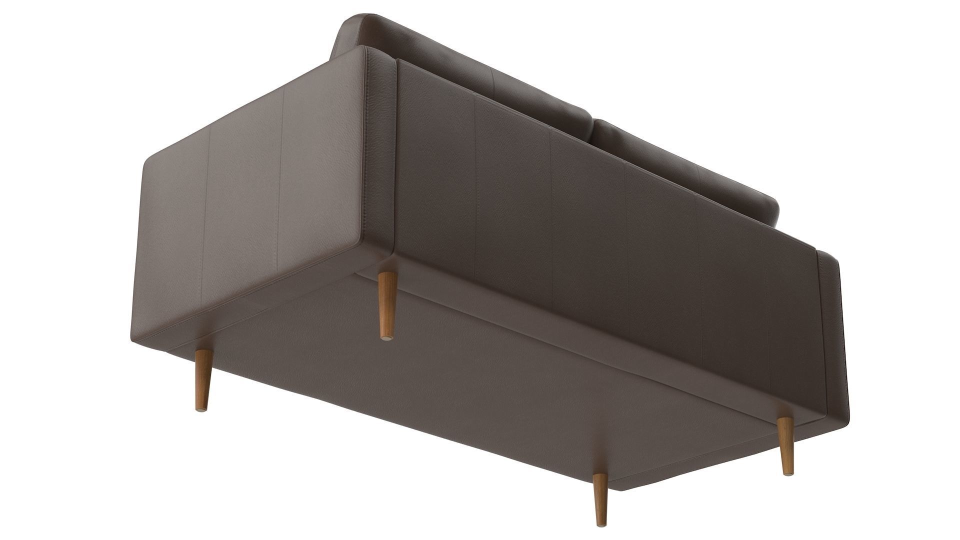 Loveseat - Leather Low-poly 3D model_4