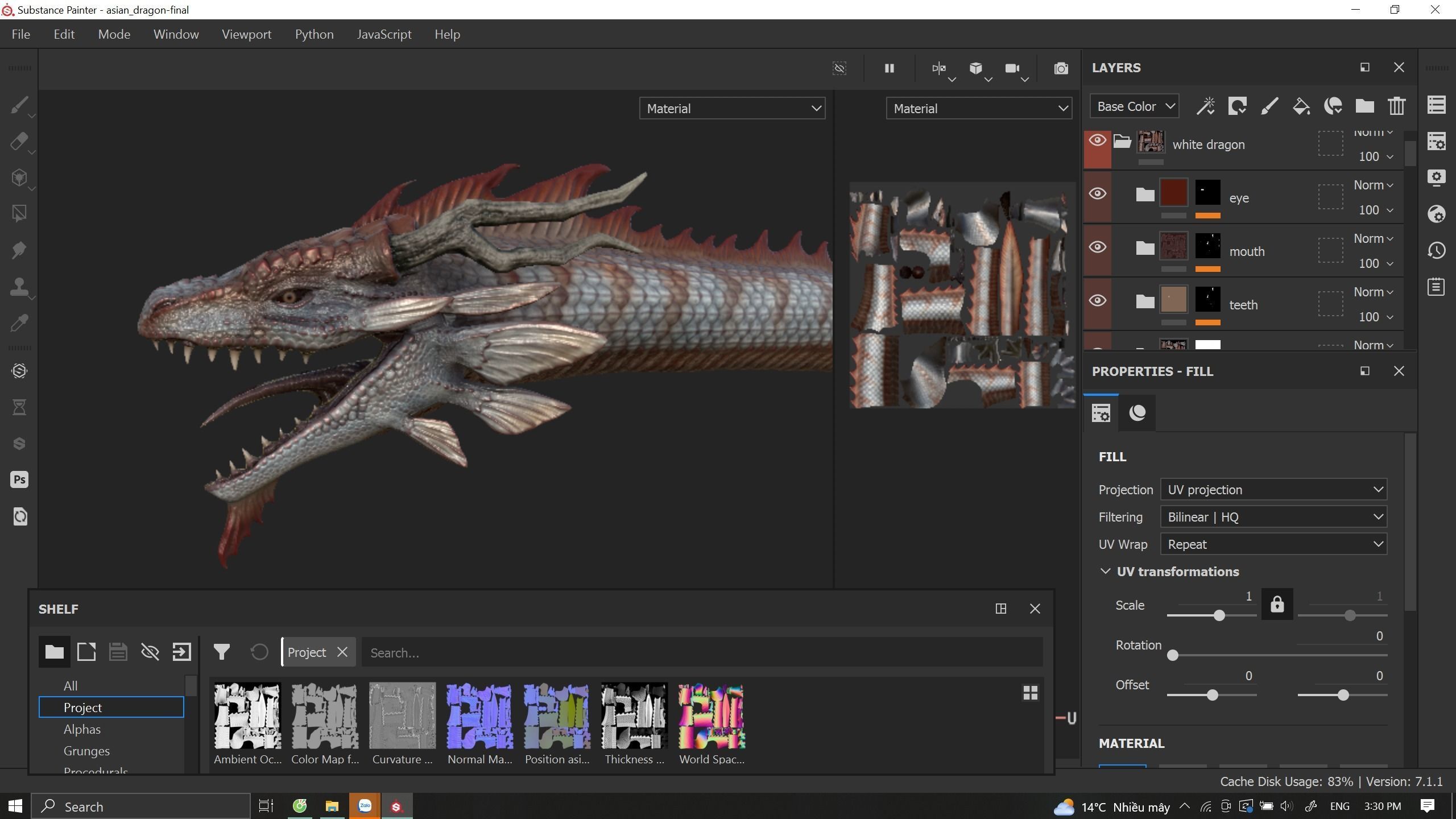Asian Serpent Dragon Low-poly 3D model_21