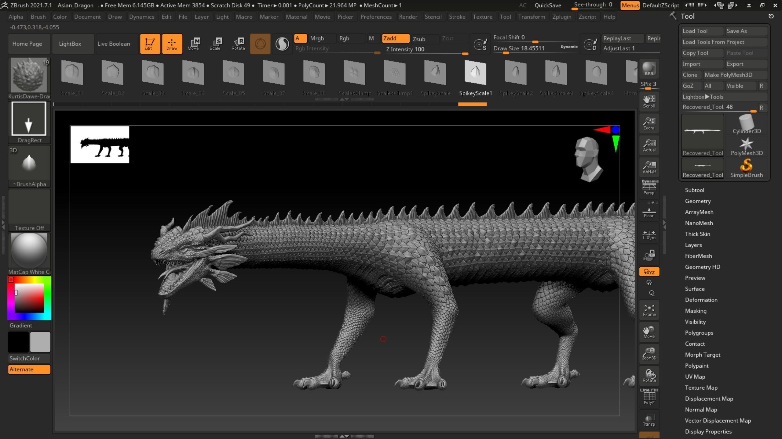 Asian Serpent Dragon Low-poly 3D model_25