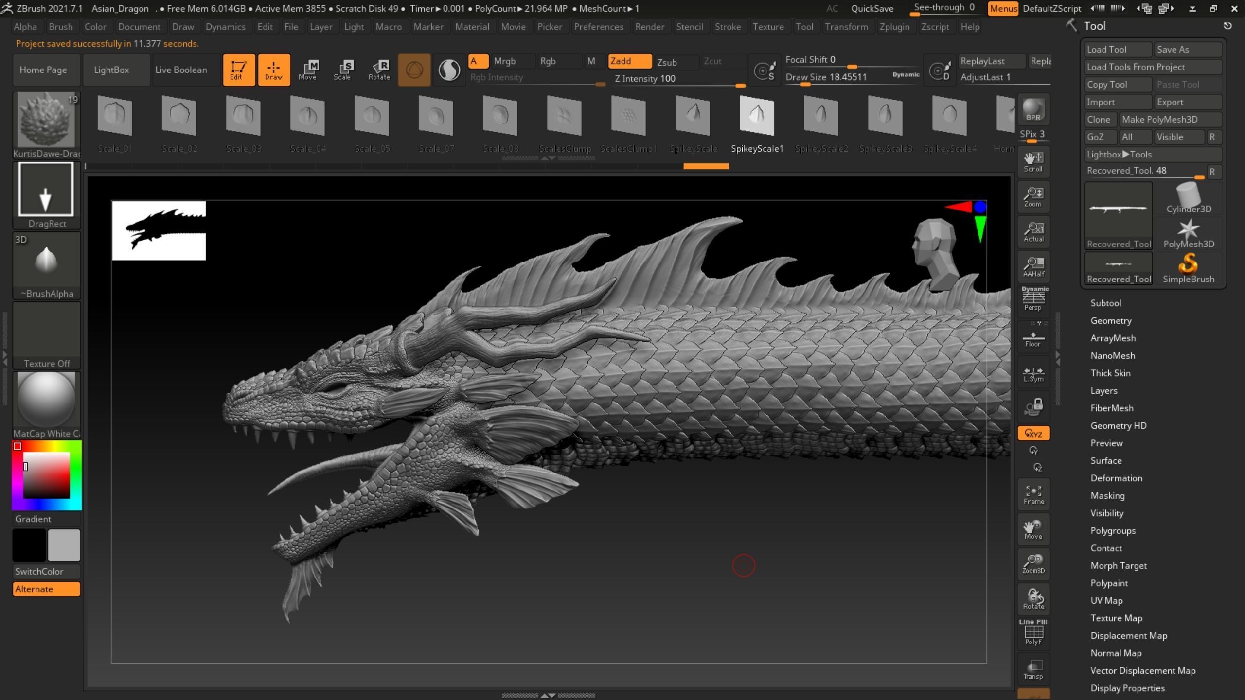 Asian Serpent Dragon Low-poly 3D model_23