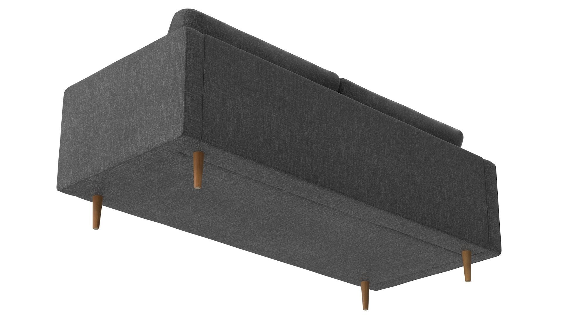 Sofa - Grey Low-poly 3D model_4