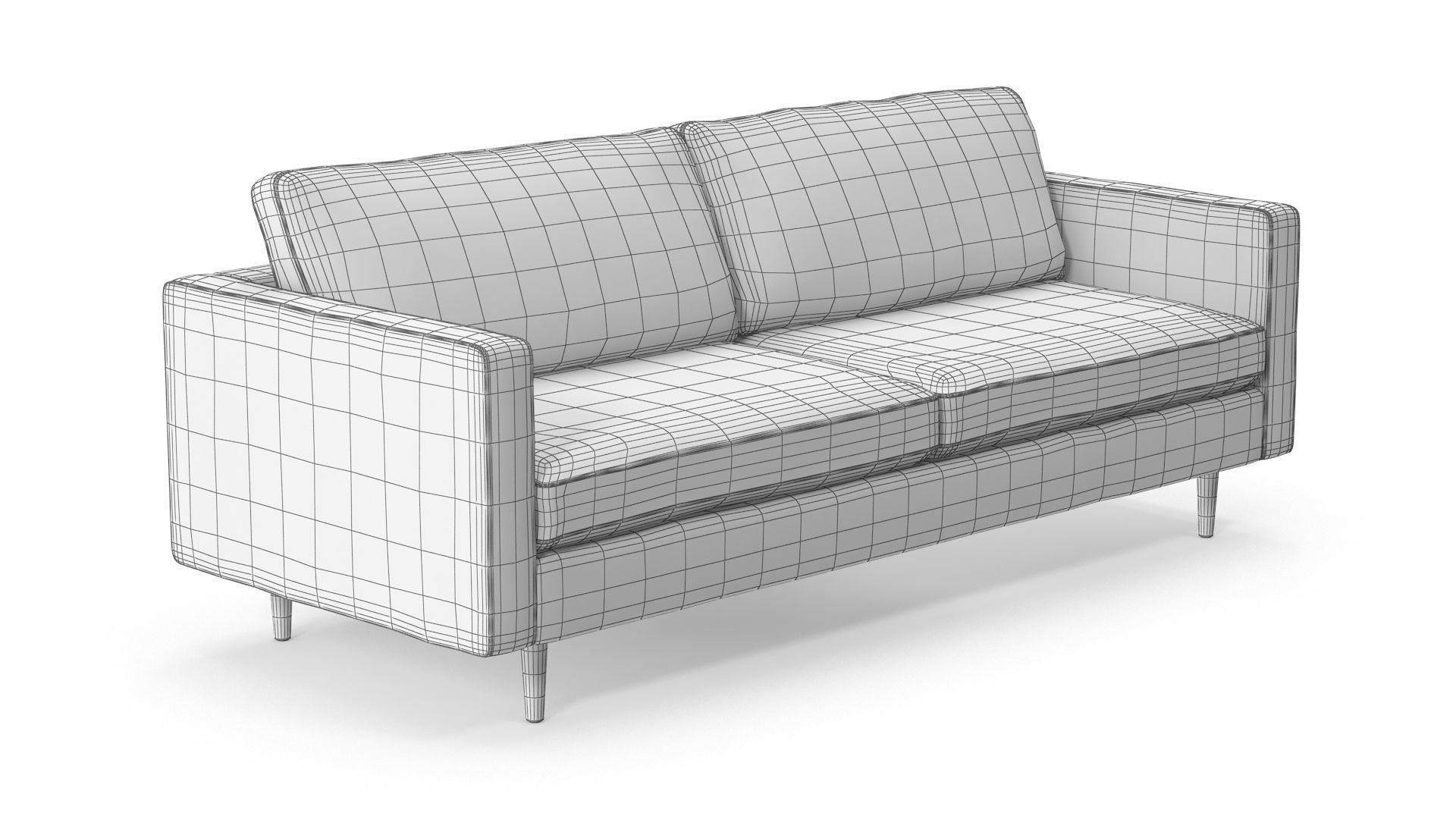 Sofa - Grey Low-poly 3D model_6