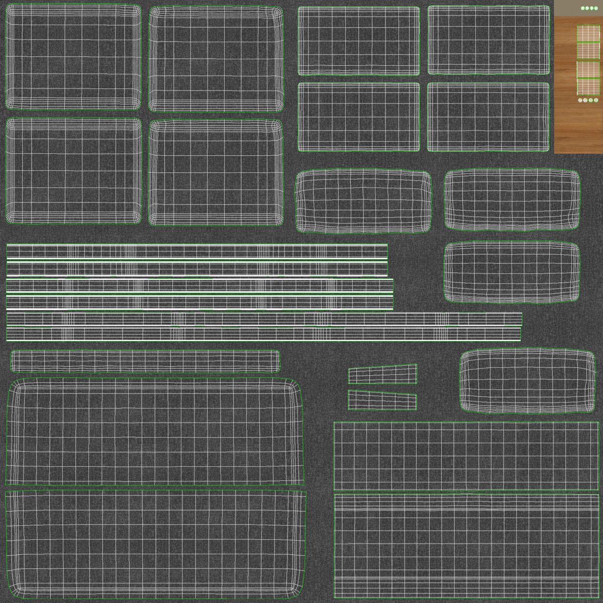Sofa - Grey Low-poly 3D model_7