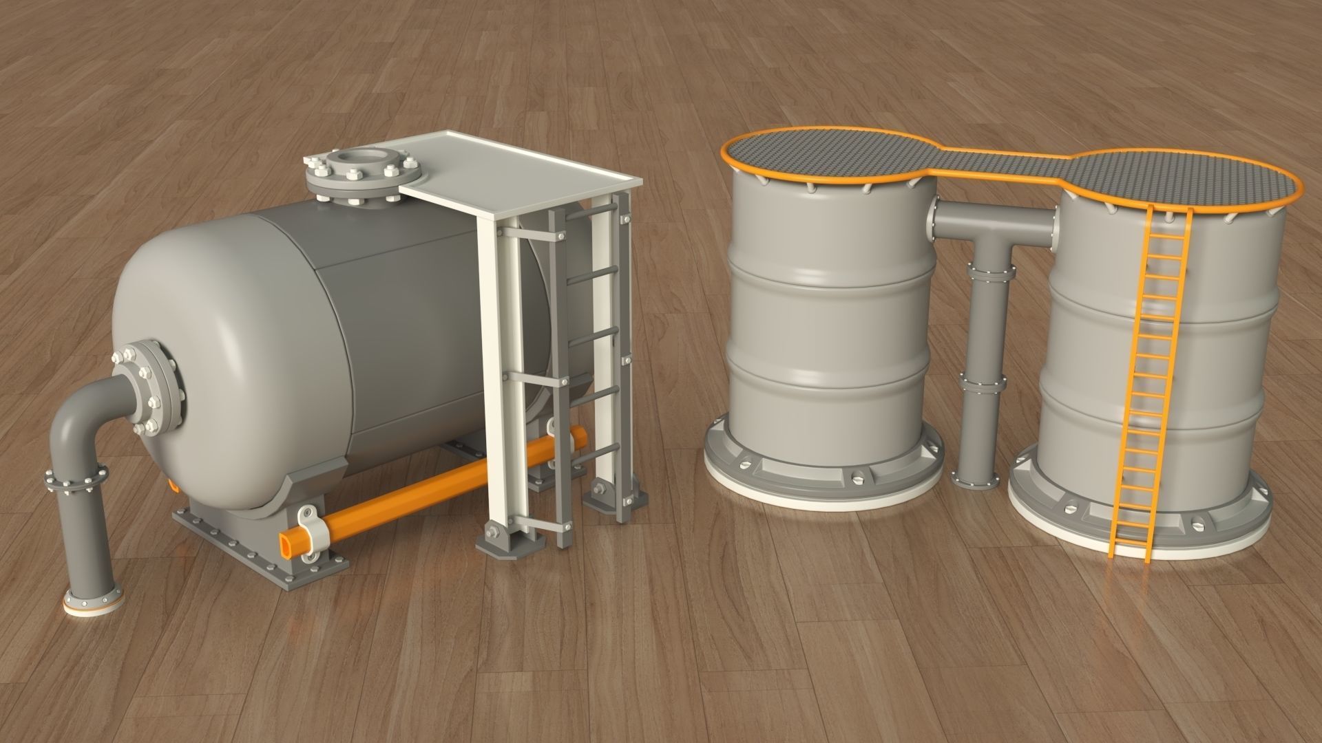 Industrial Tanks - part - 4 - 30 pieces 3D model_17