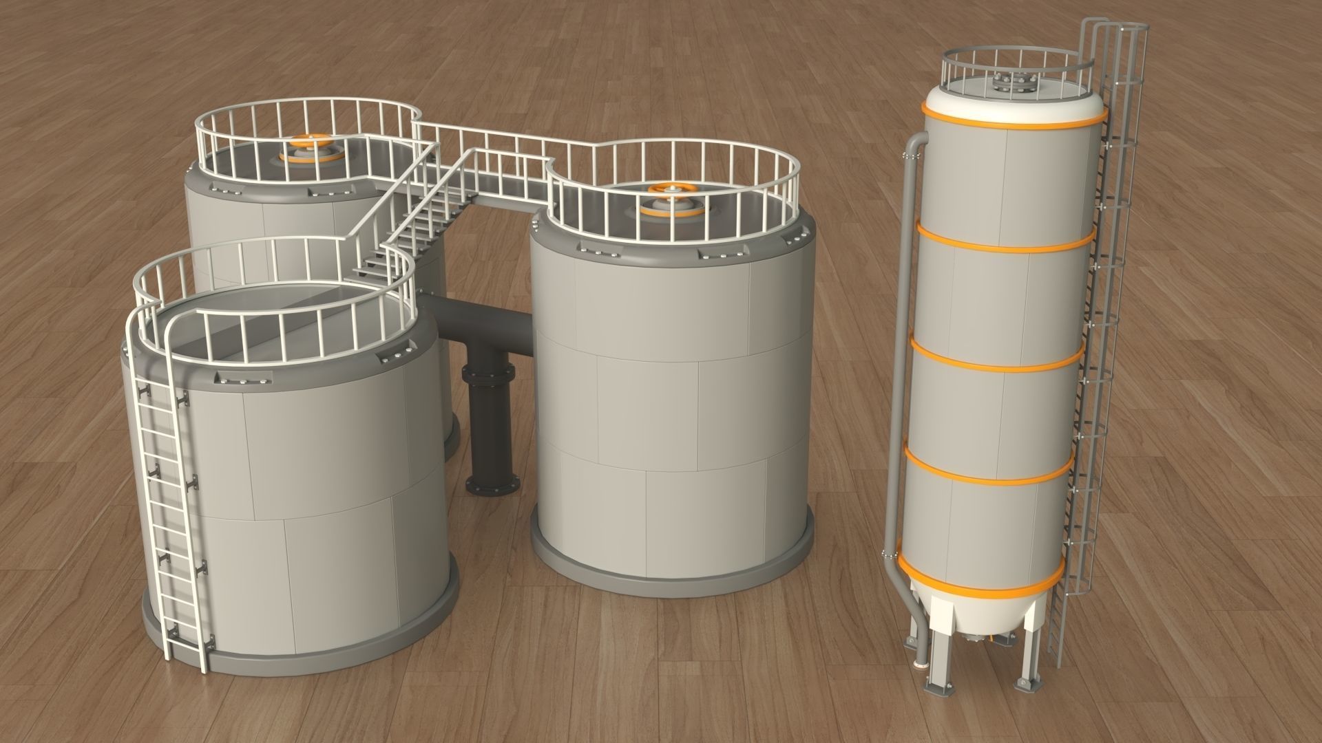 Industrial Tanks - part - 4 - 30 pieces 3D model_10