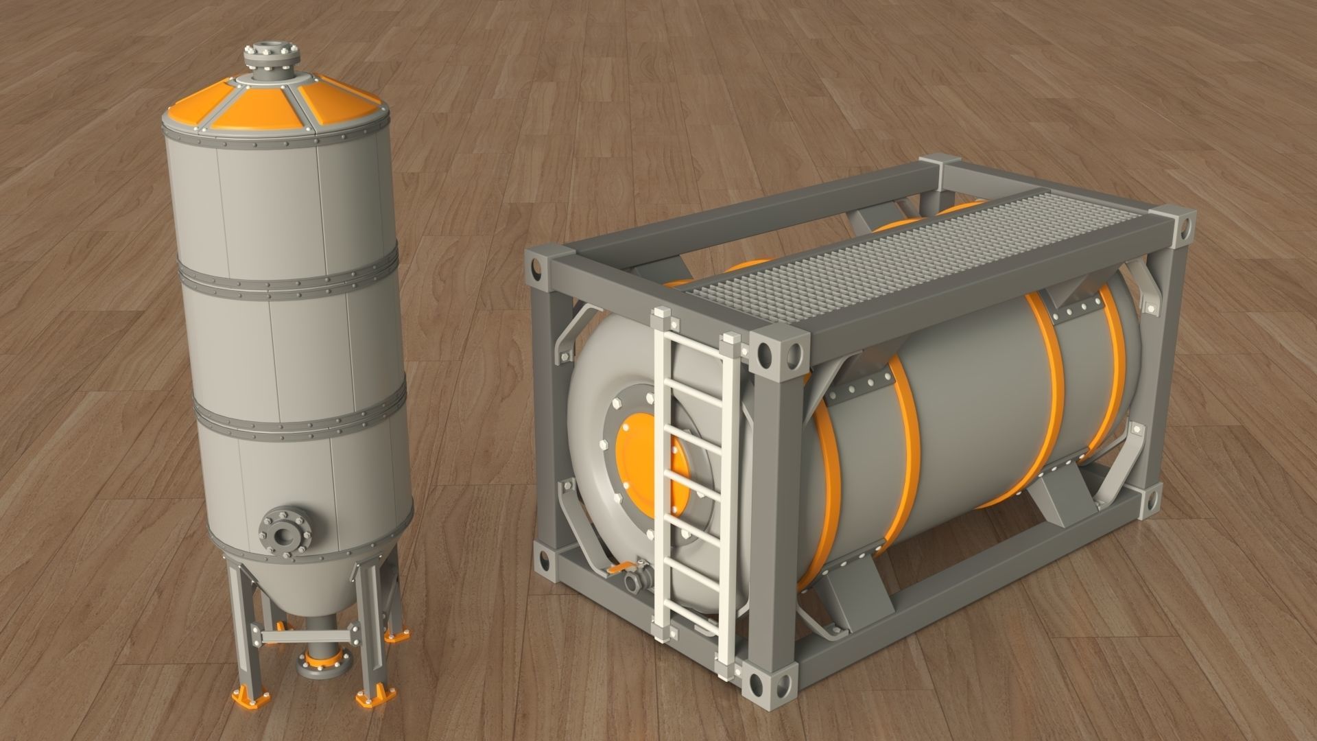 Industrial Tanks - part - 4 - 30 pieces 3D model_12