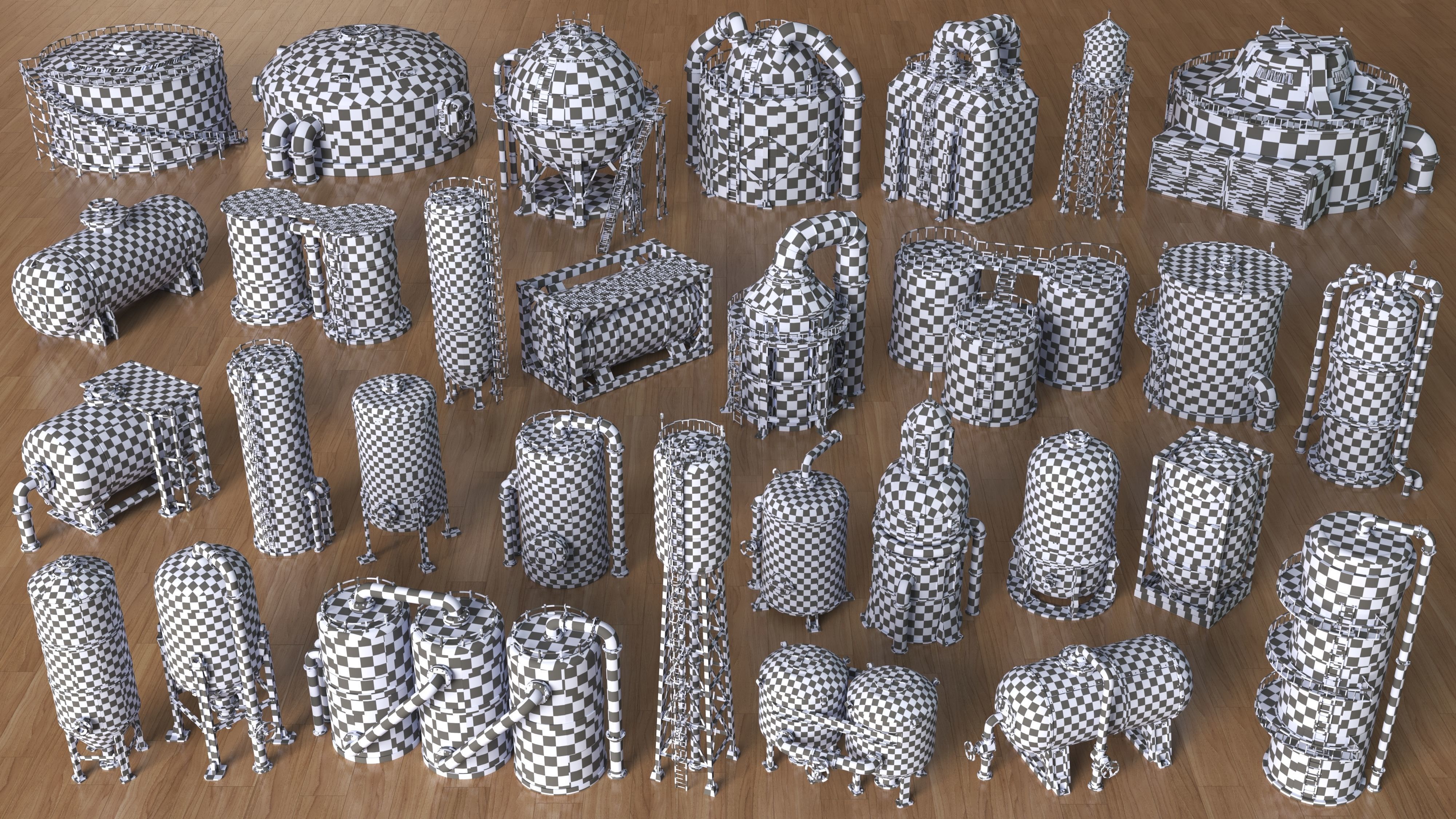 Industrial Tanks - part - 4 - 30 pieces 3D model_2