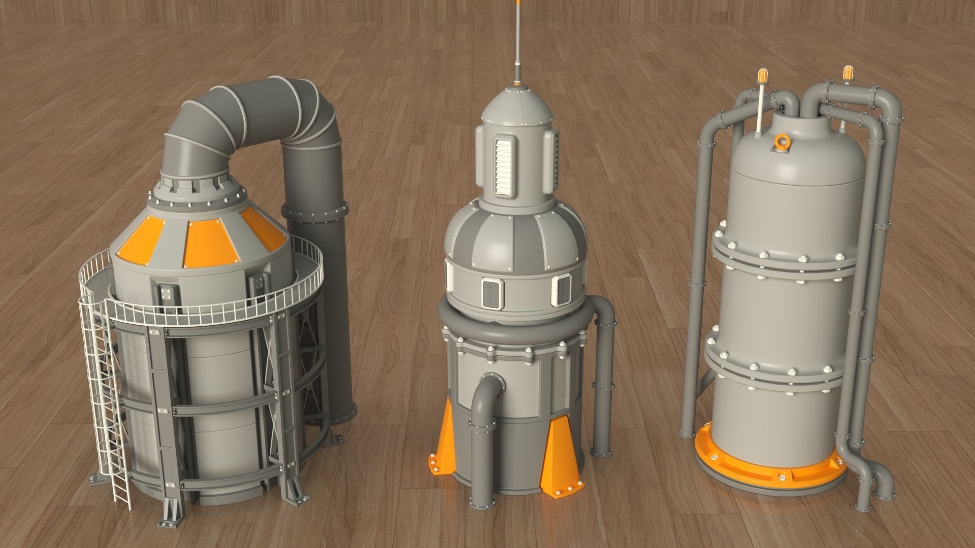 Industrial Tanks - part - 4 - 30 pieces 3D model_8