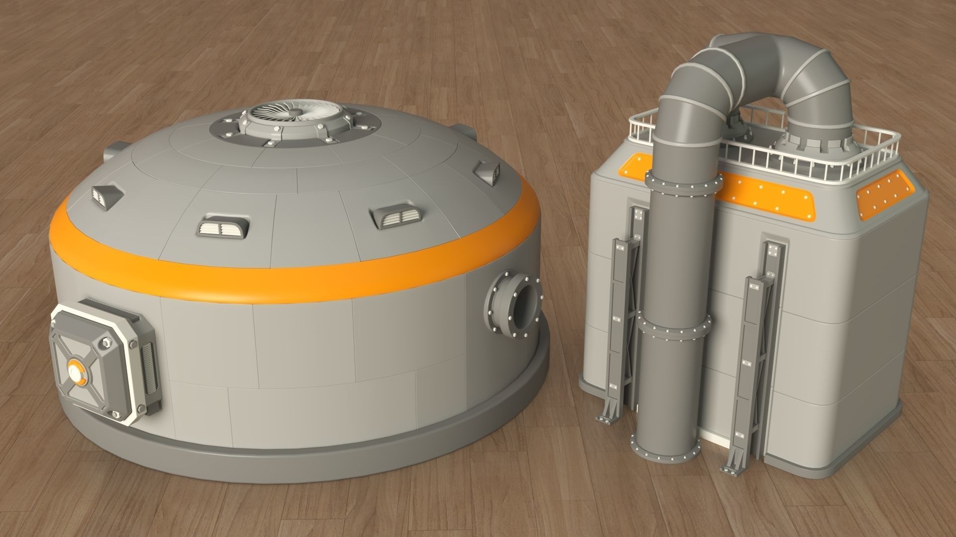 Industrial Tanks - part - 4 - 30 pieces 3D model_7