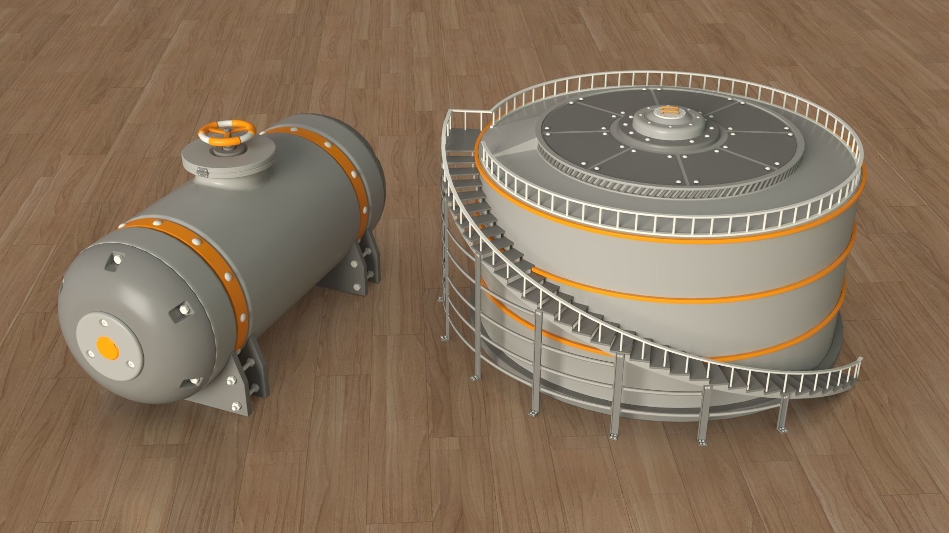 Industrial Tanks - part - 4 - 30 pieces 3D model_18