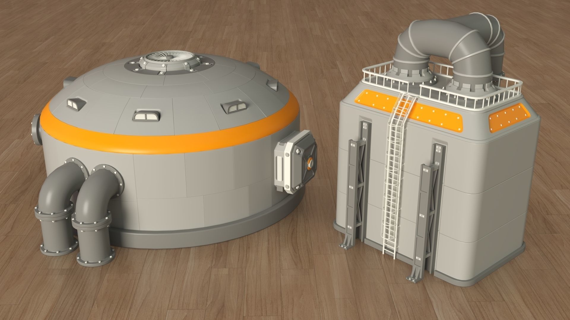 Industrial Tanks - part - 4 - 30 pieces 3D model_6