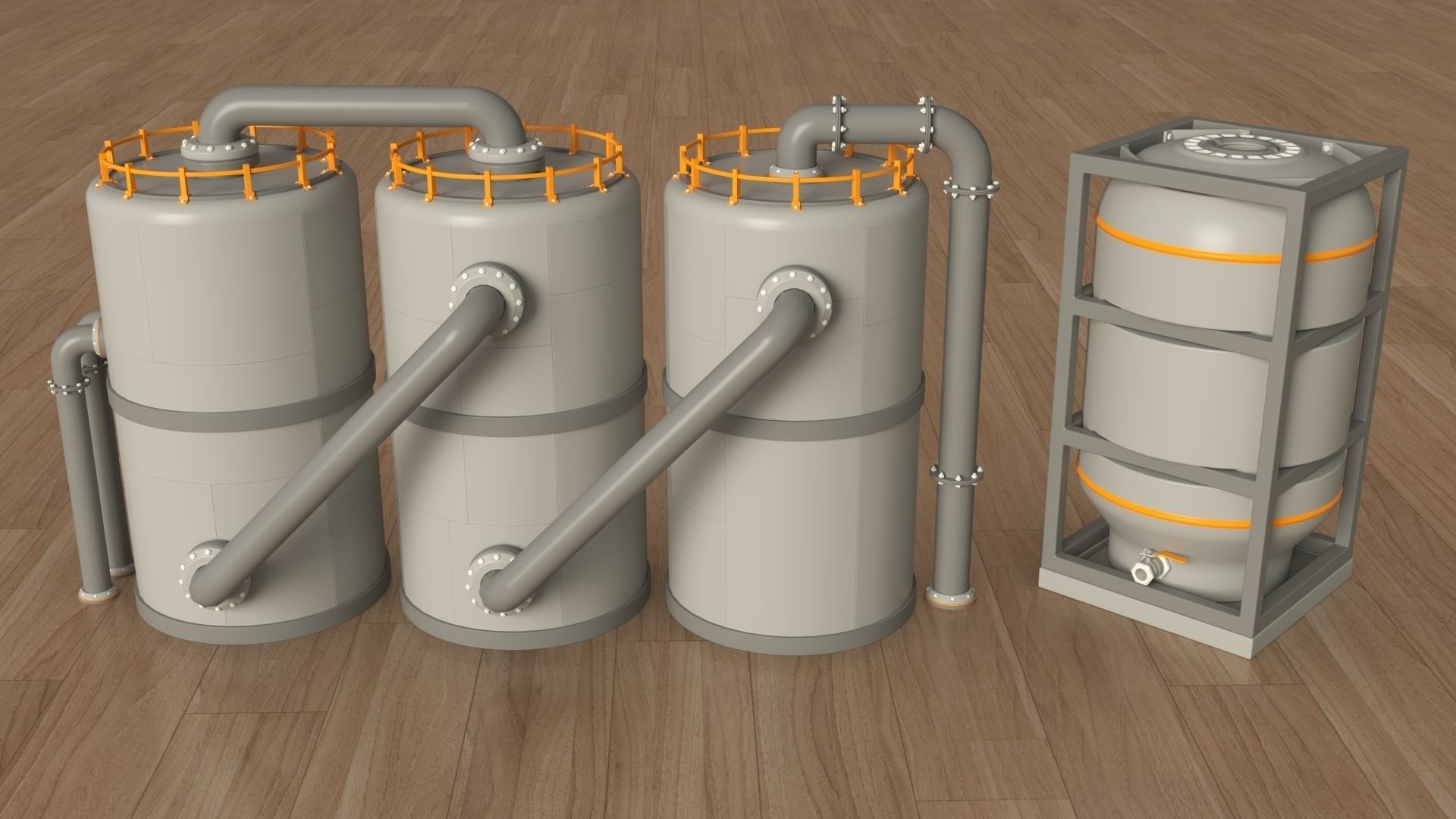 Industrial Tanks - part - 4 - 30 pieces 3D model_16