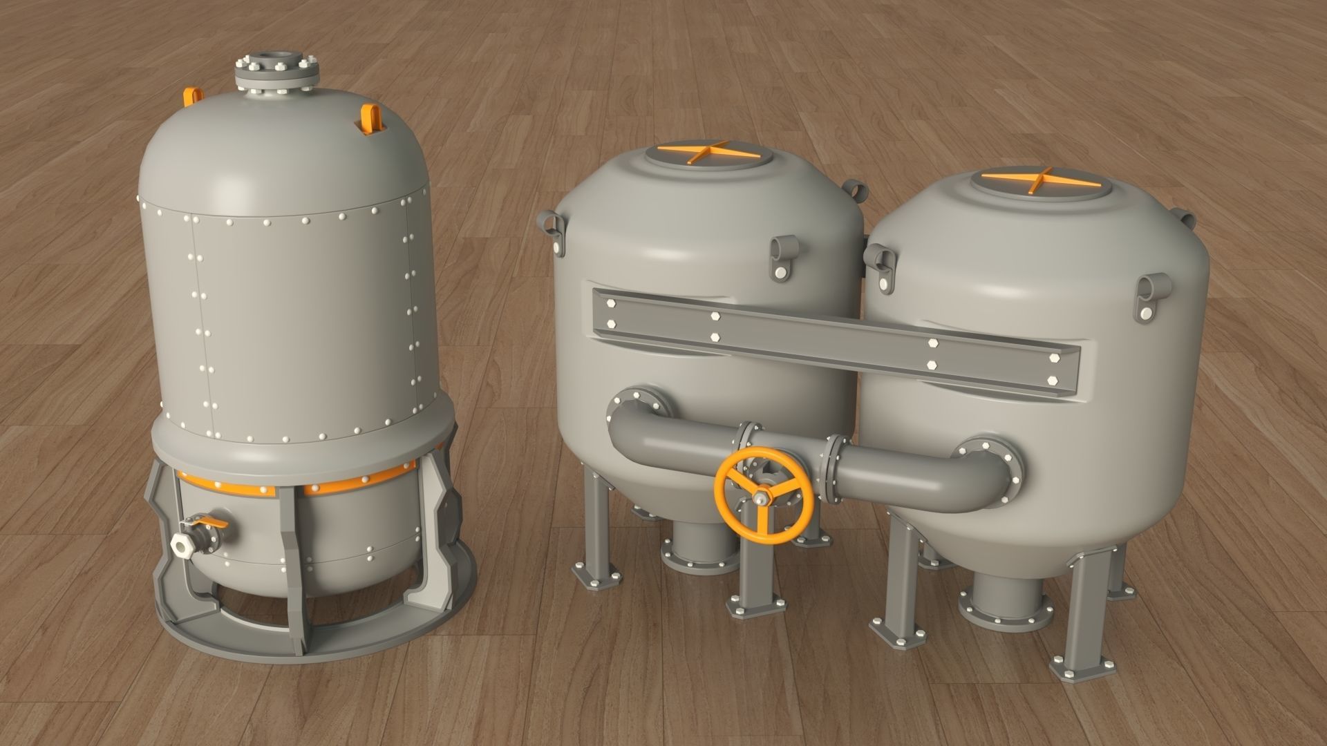 Industrial Tanks - part - 4 - 30 pieces 3D model_11