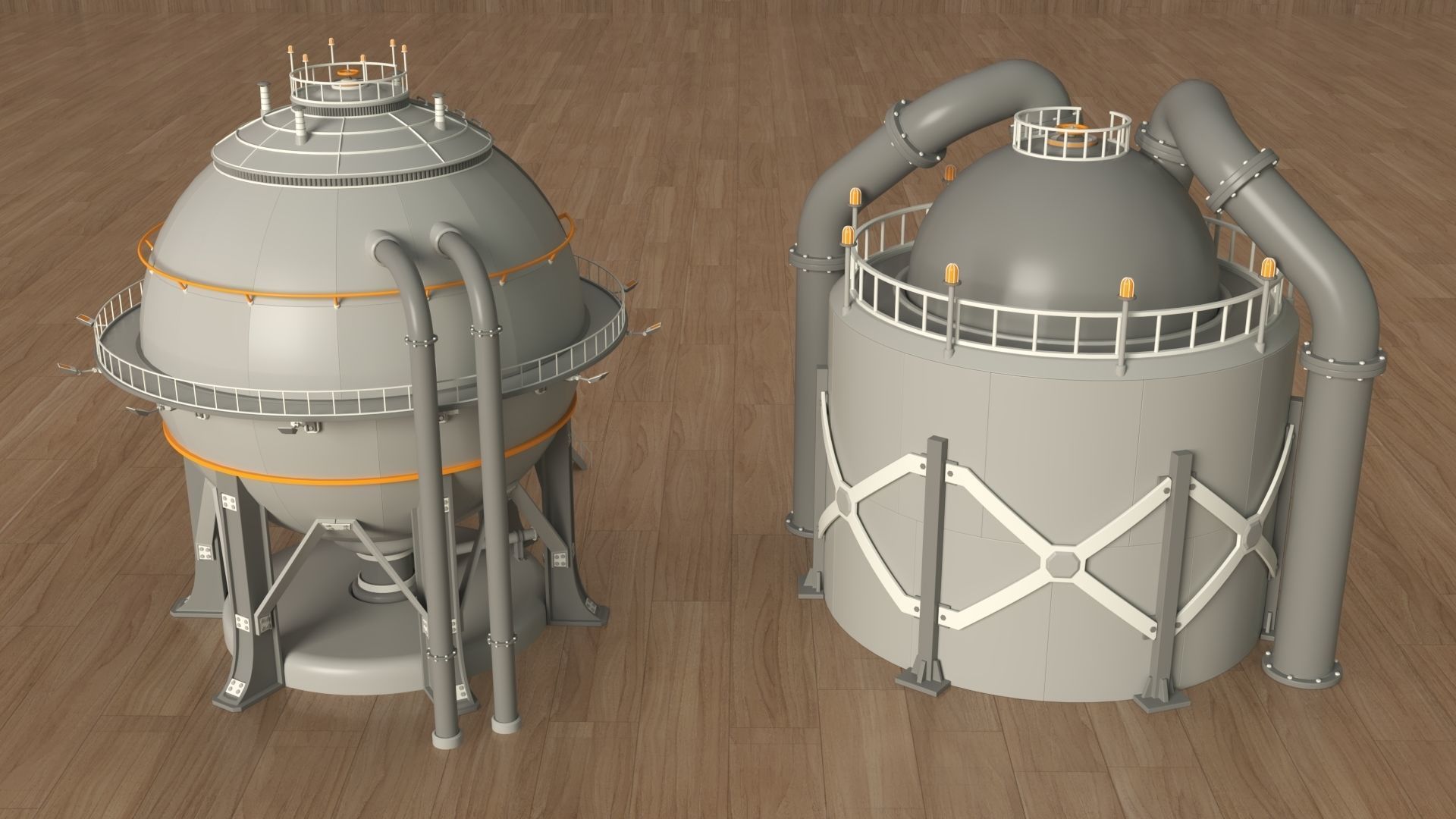 Industrial Tanks - part - 4 - 30 pieces 3D model_5