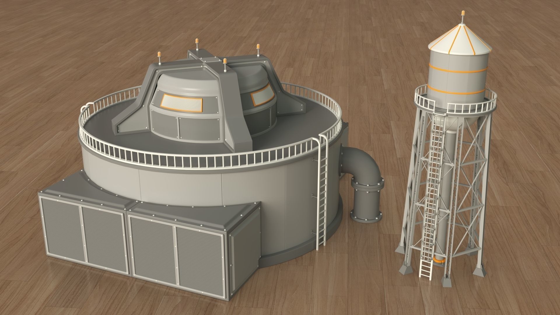 Industrial Tanks - part - 4 - 30 pieces 3D model_9