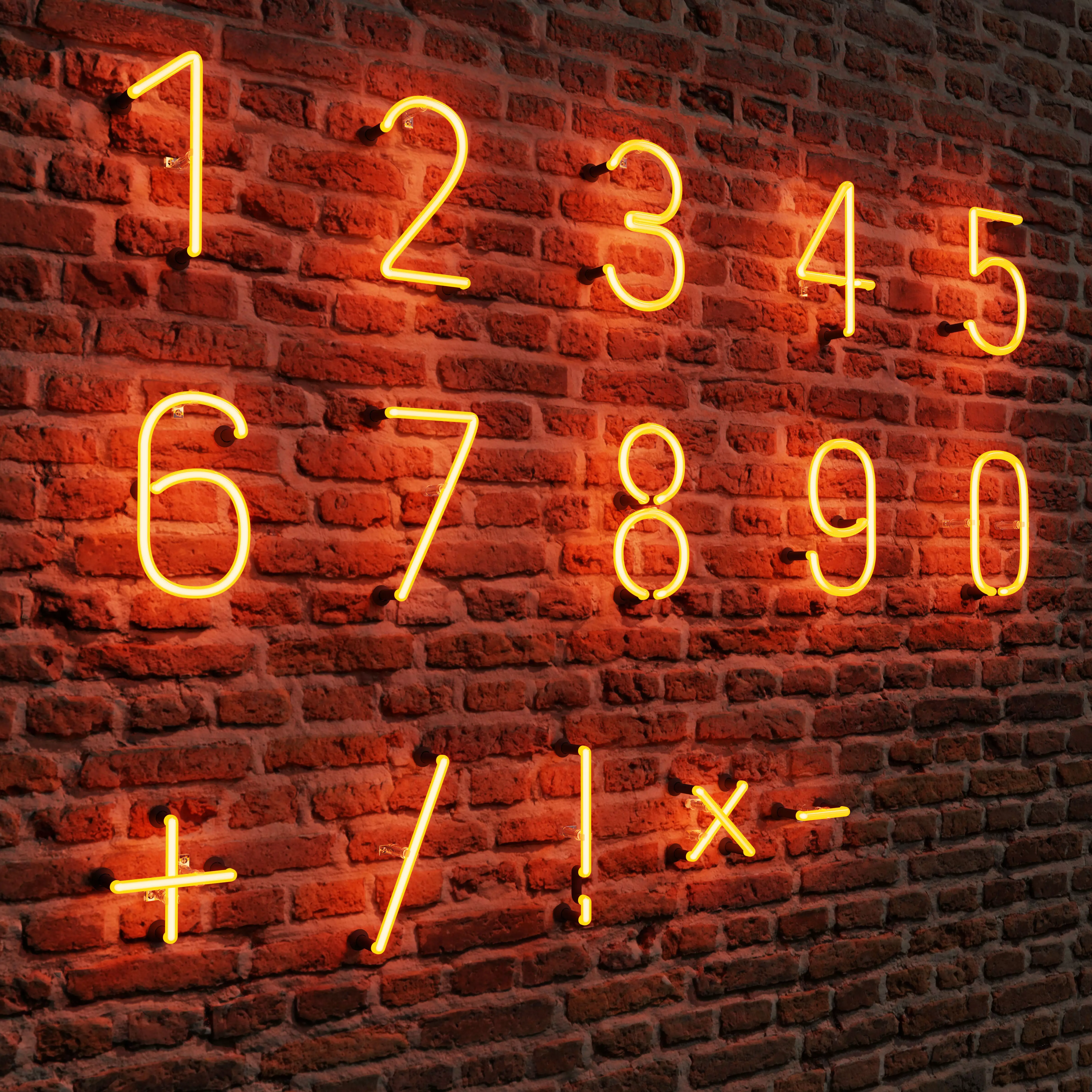 Neon Numbers 3D model_0