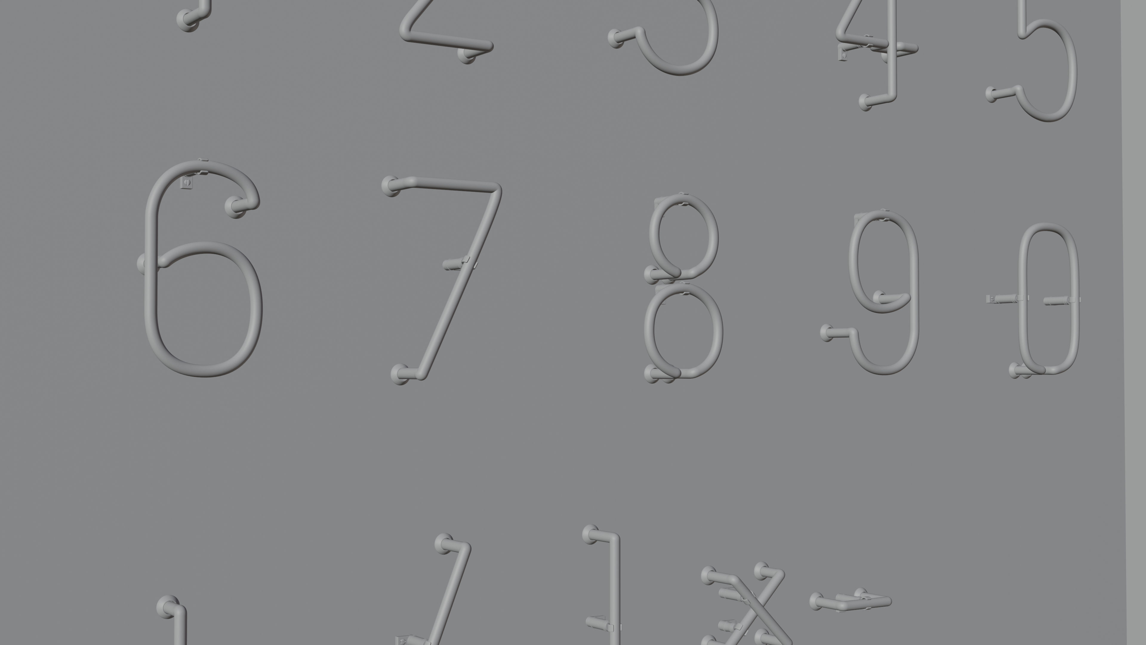 Neon Numbers 3D model_6