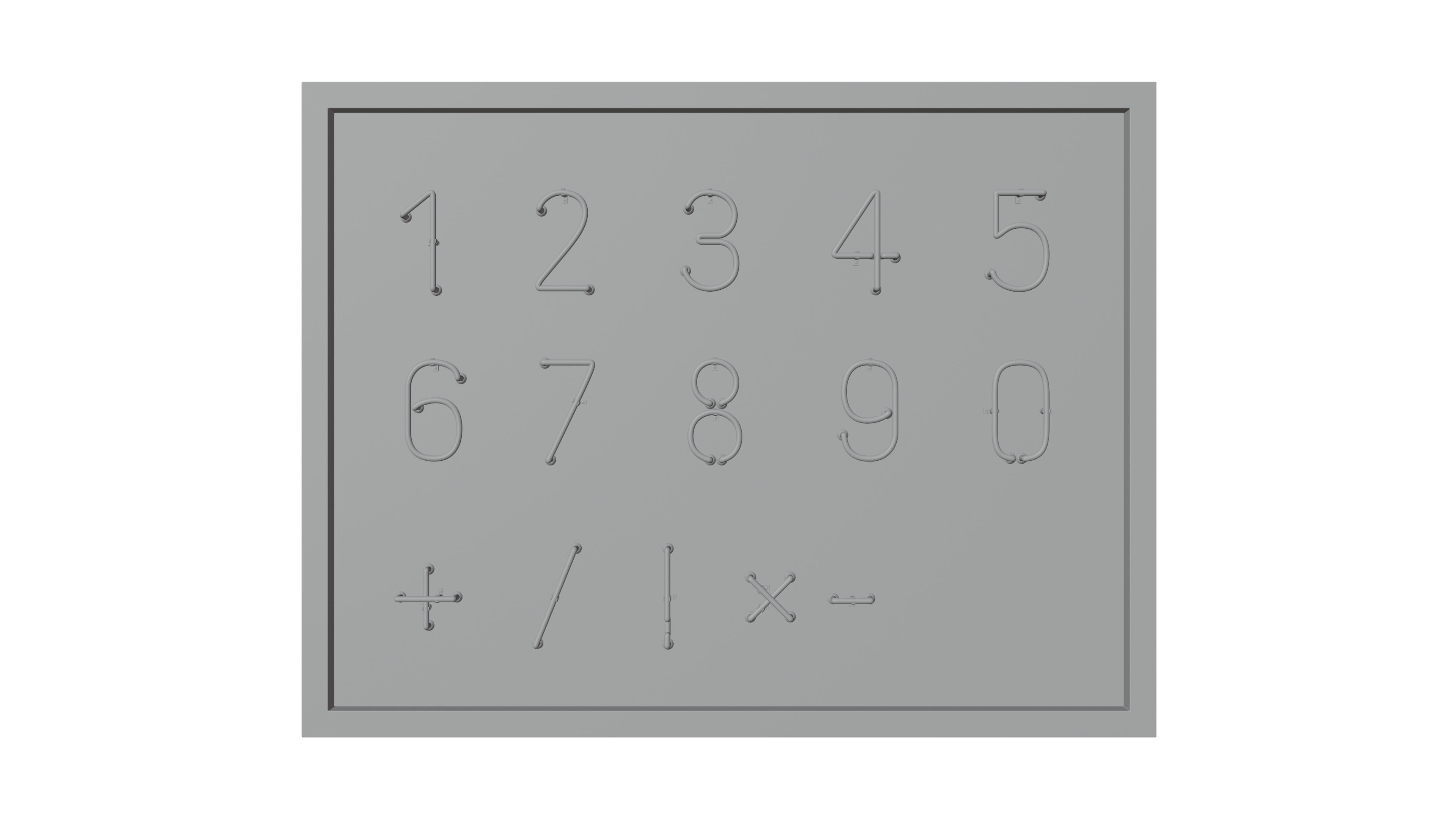 Neon Numbers 3D model_2