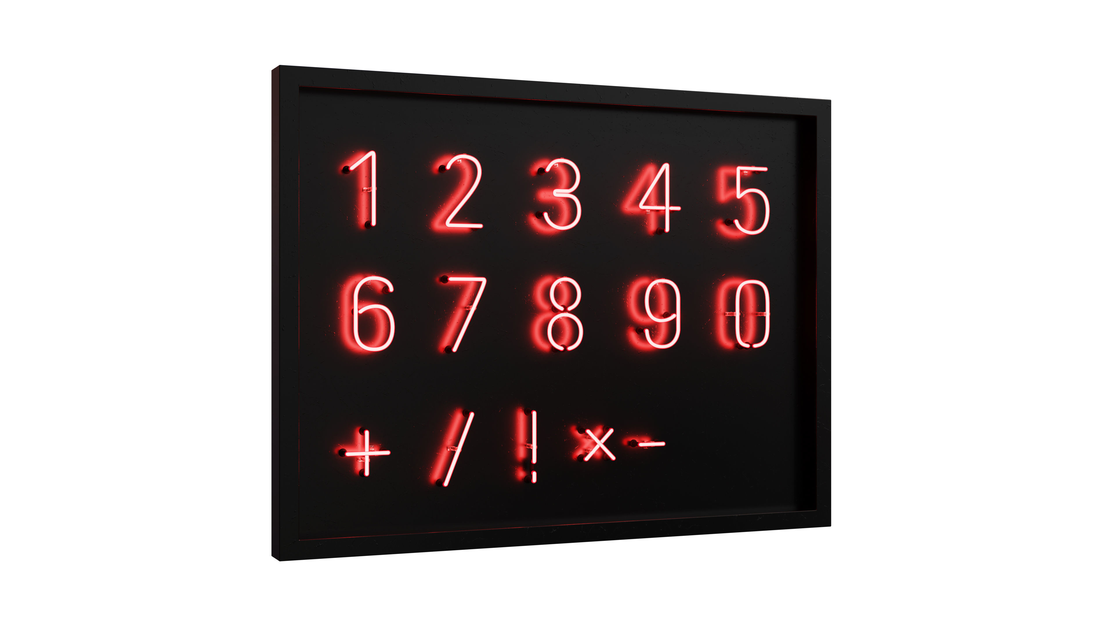 Neon Numbers 3D model_3