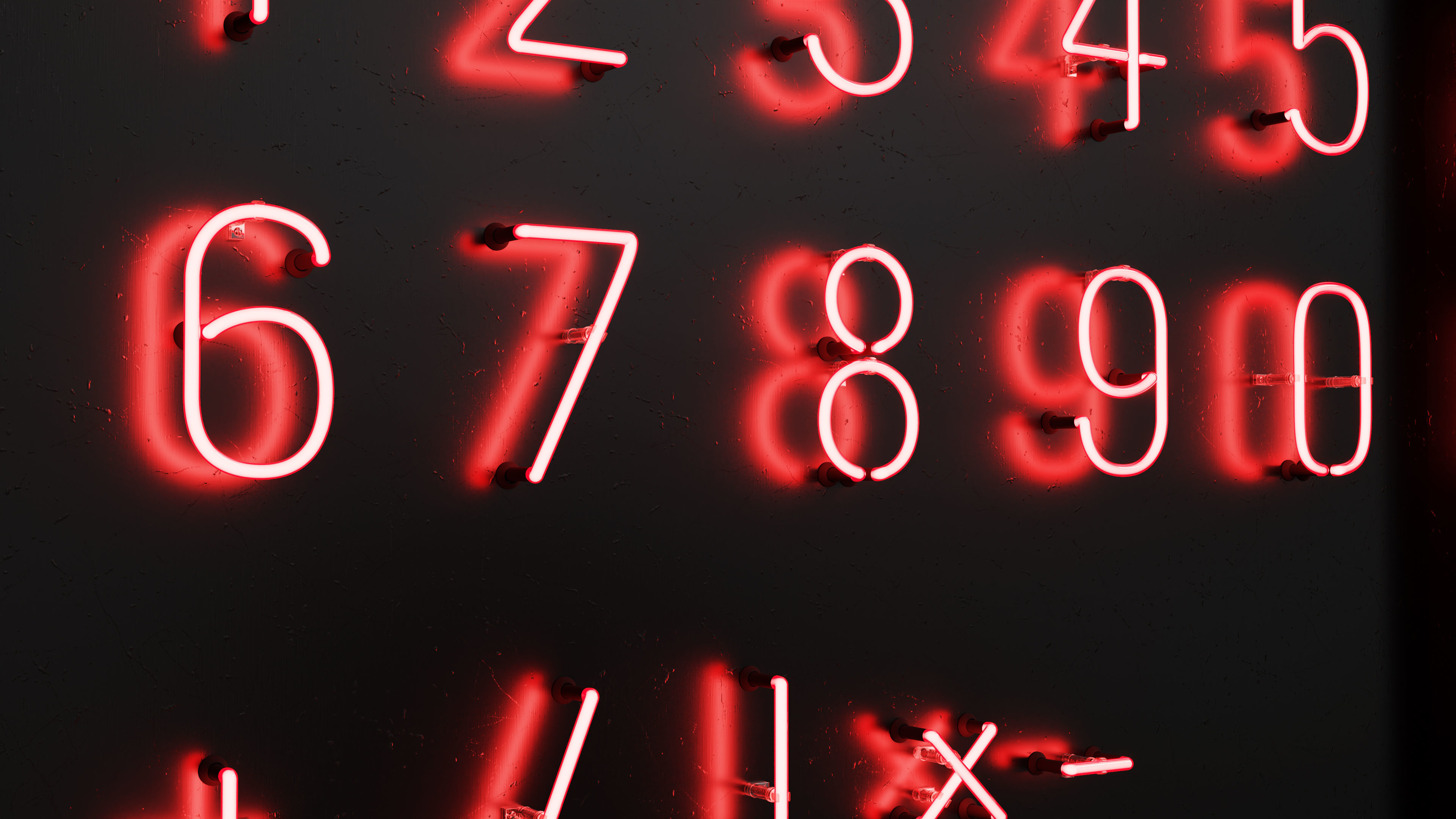 Neon Numbers 3D model_5