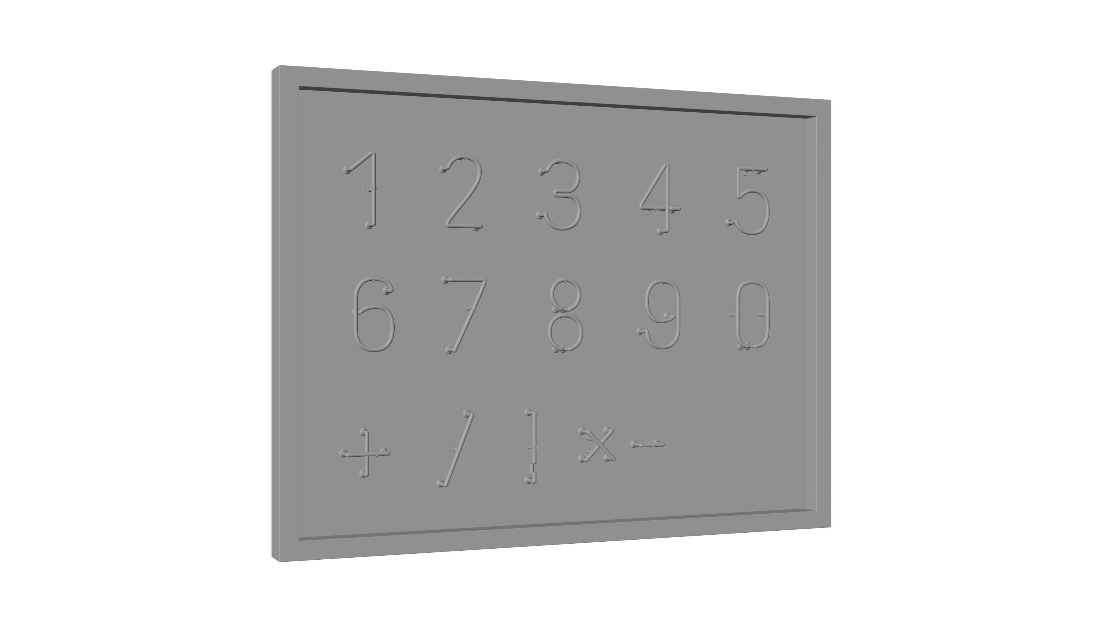 Neon Numbers 3D model_4