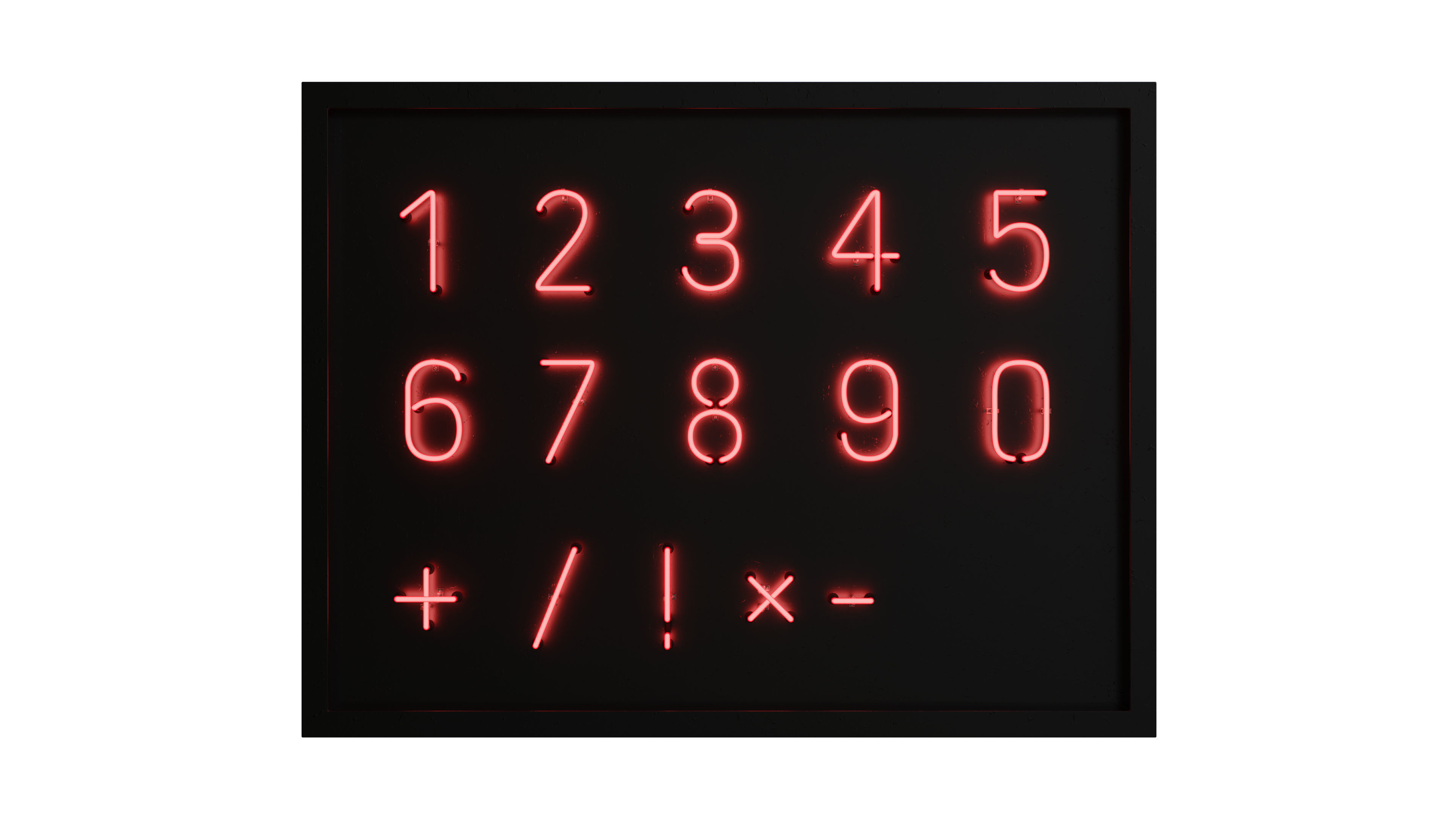 Neon Numbers 3D model_1