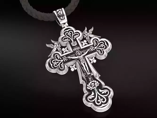 Cross with angels and patterns 770