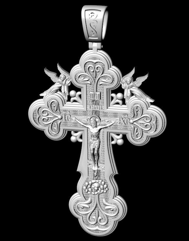 Cross with angels and patterns 770 3D print model_12