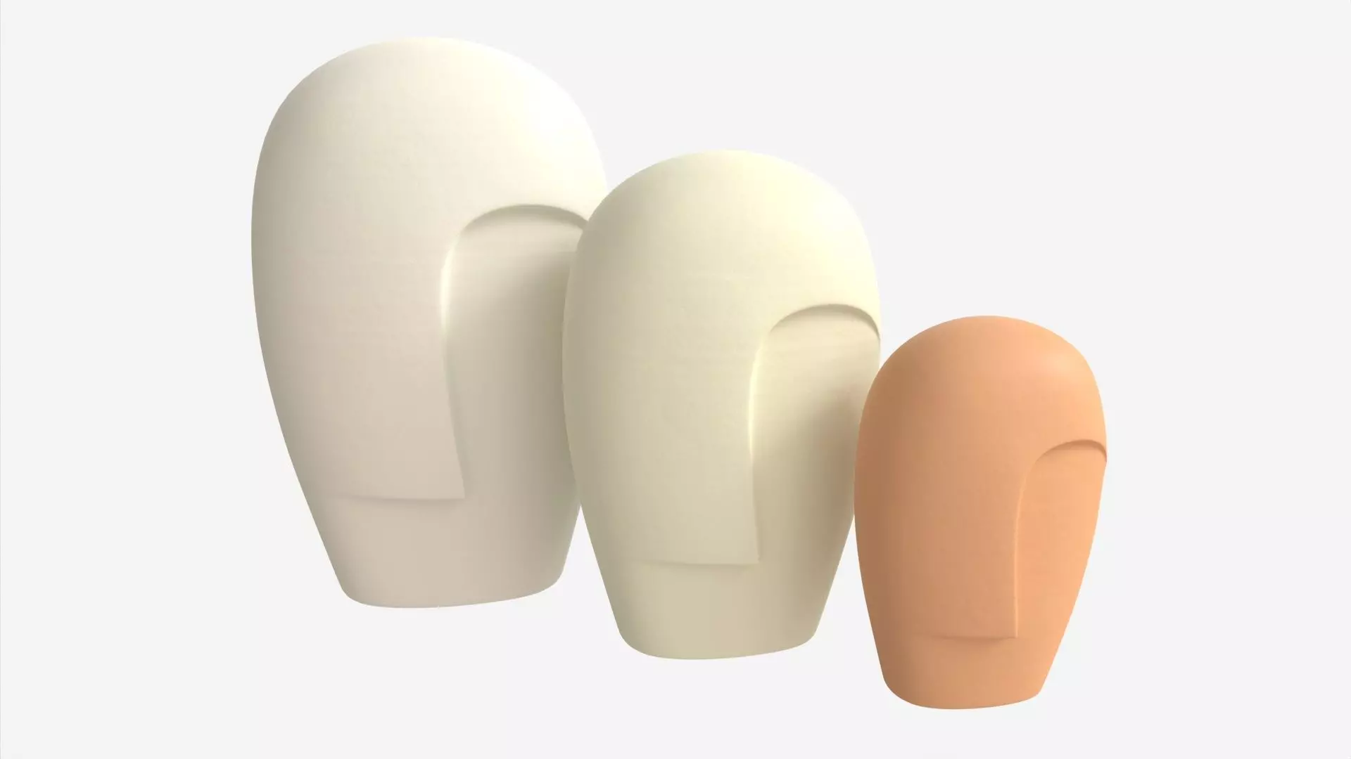 Decorative Ceramic Face-vases Set 3D model