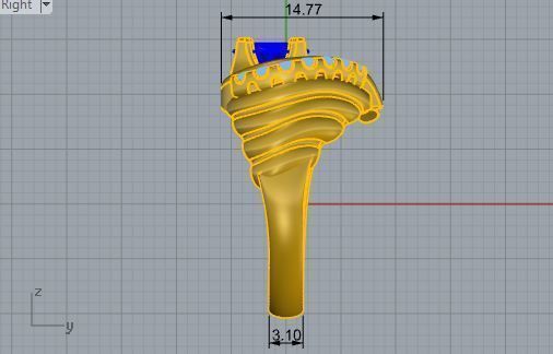 Textured blue stone diamond ring 3603 3D print model 3D print model_6