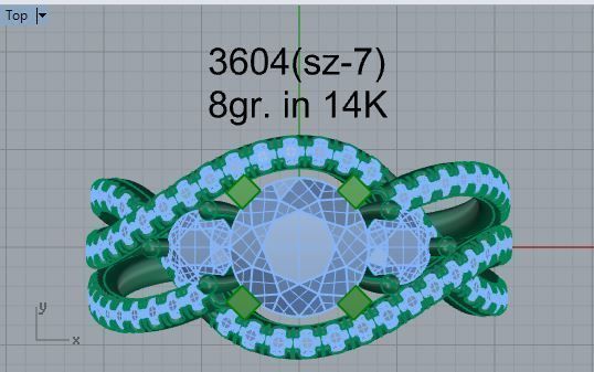 Round textured ring 3604 3D print model 3D print model_4