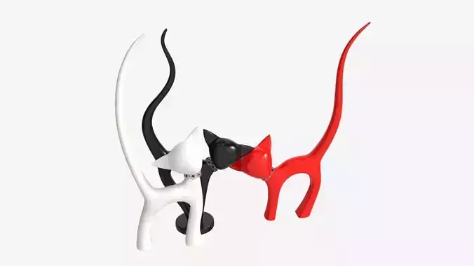 Decorative Ceramic Cats Set