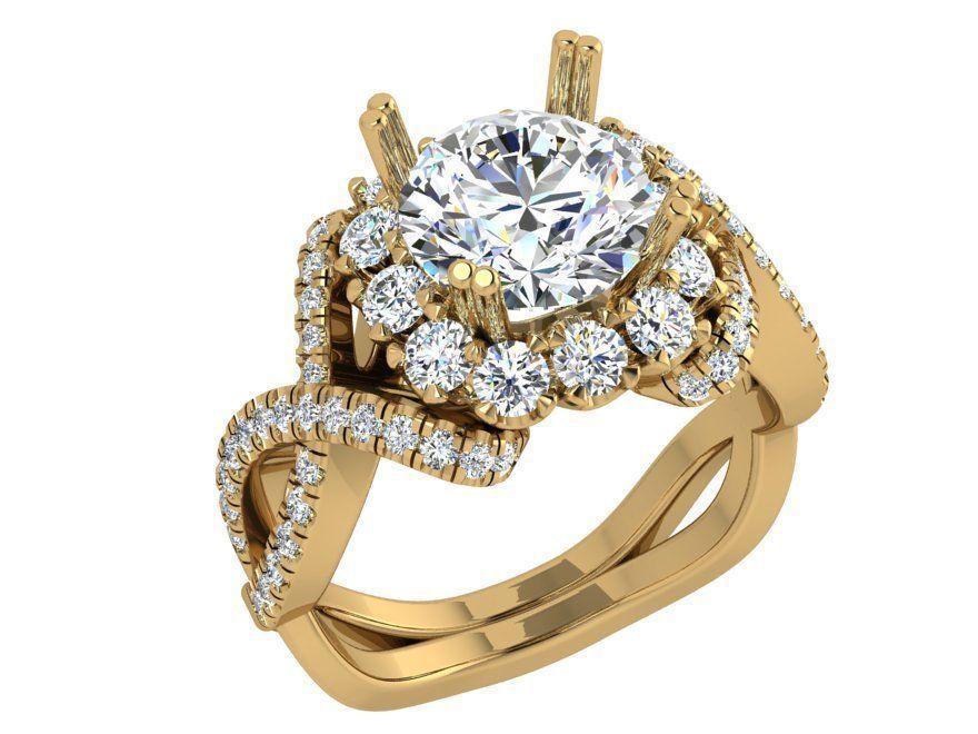 Square Infinity diamond ring 3606 3D print model 3D print model_1