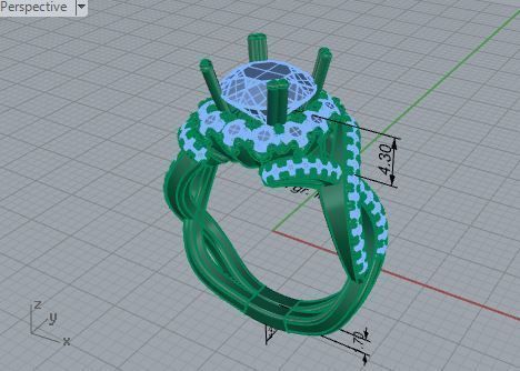 Square Infinity diamond ring 3606 3D print model 3D print model_7