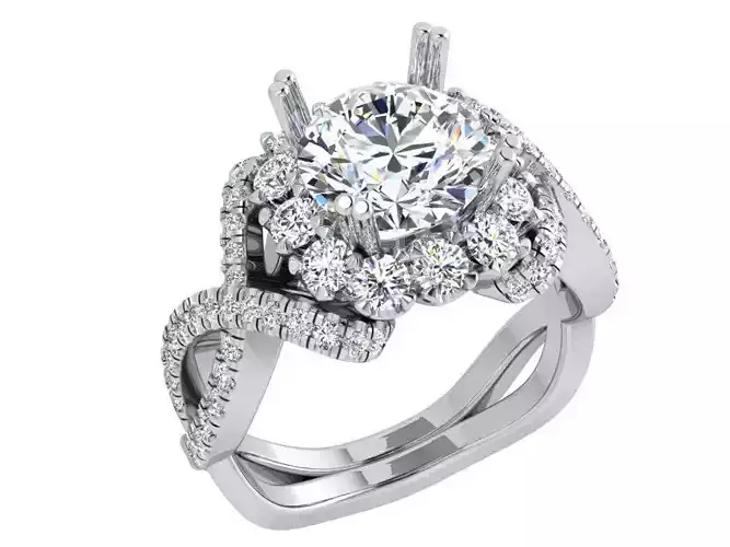 Square Infinity diamond ring 3606 3D print model 