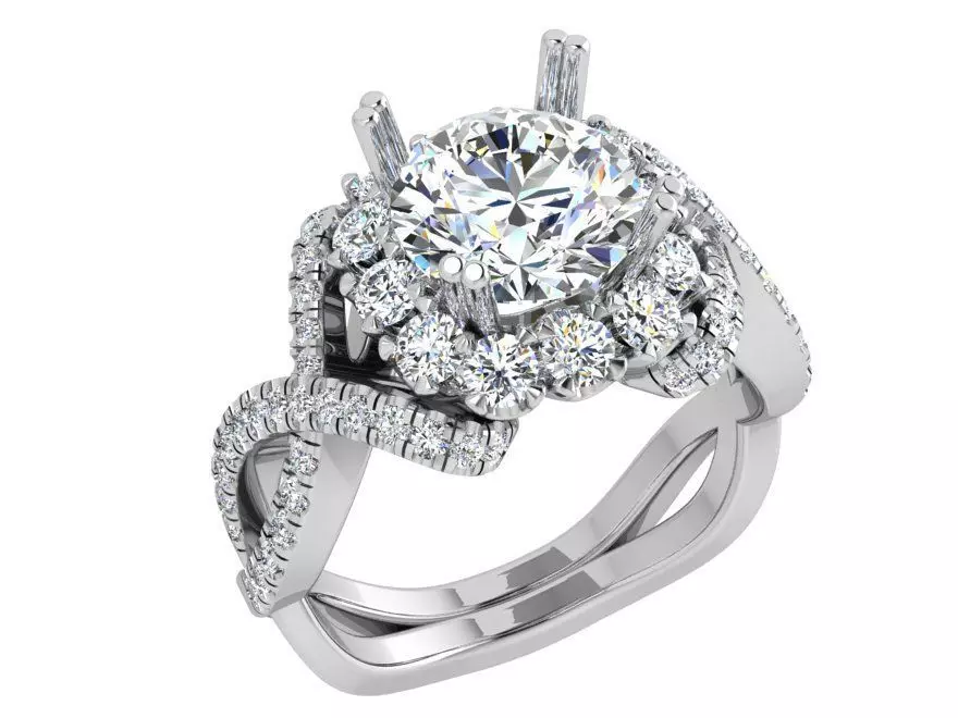 Square Infinity diamond ring 3606 3D print model 3D print model_0