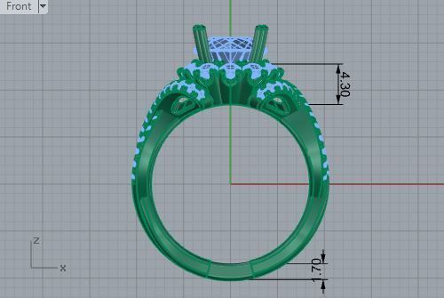 Square Infinity diamond ring 3606 3D print model 3D print model_5