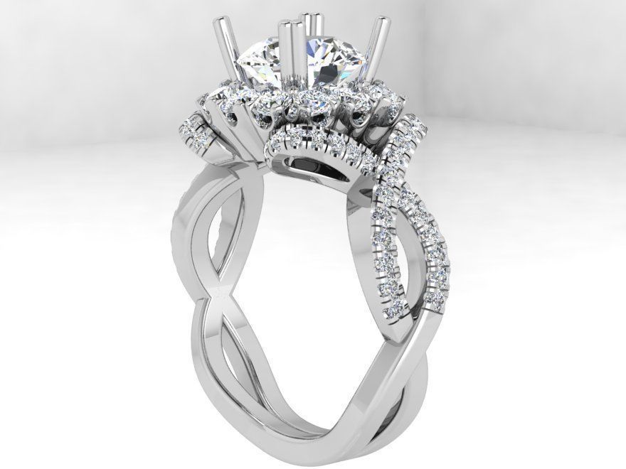 Square Infinity diamond ring 3606 3D print model 3D print model_2