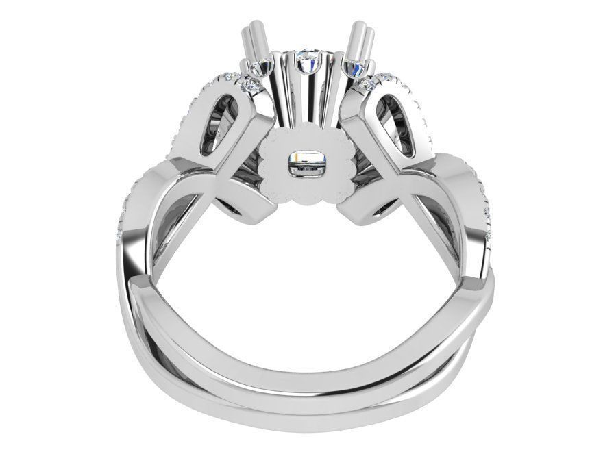 Square Infinity diamond ring 3606 3D print model 3D print model_3