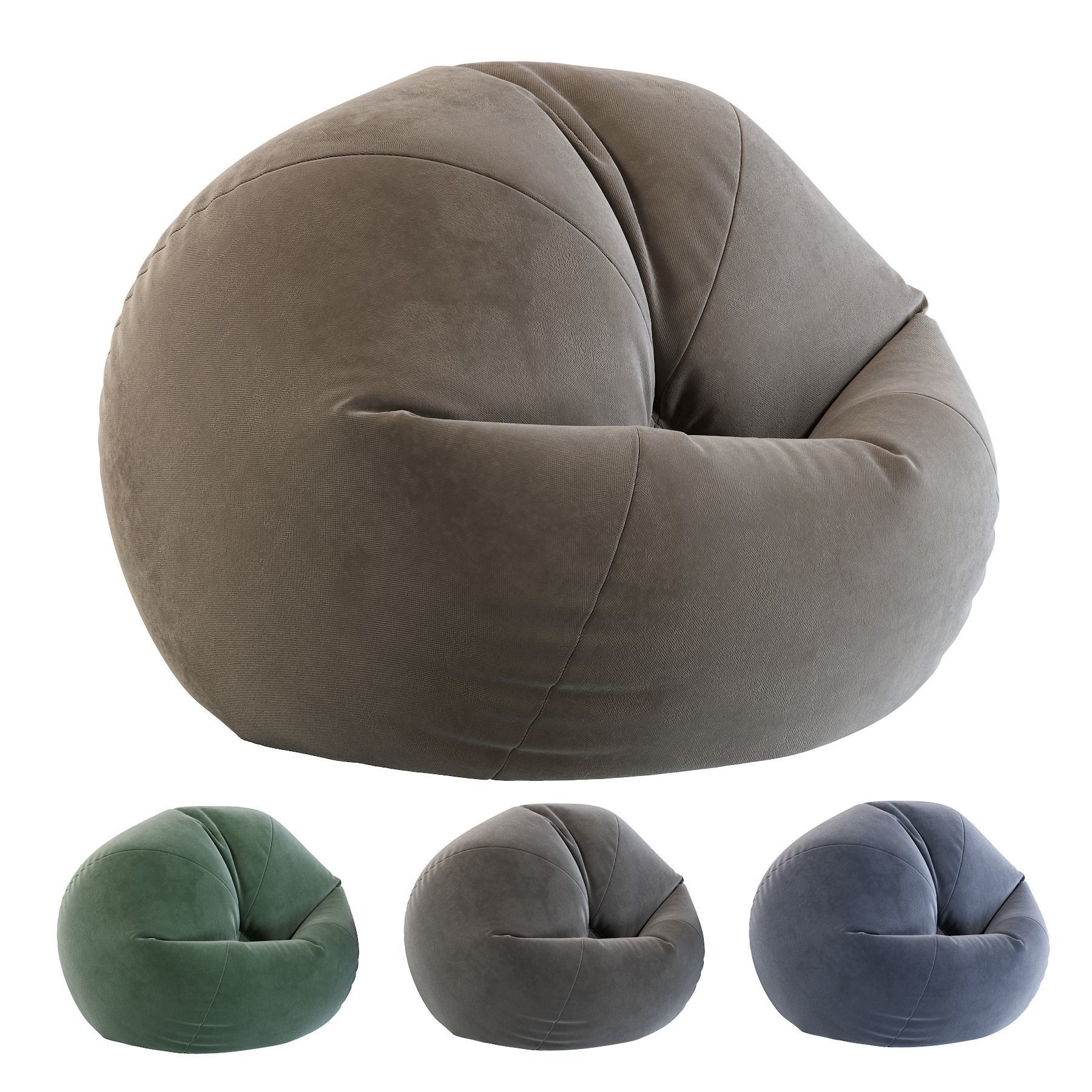  Bean Bag Chair With Bean Filling 3D model_5