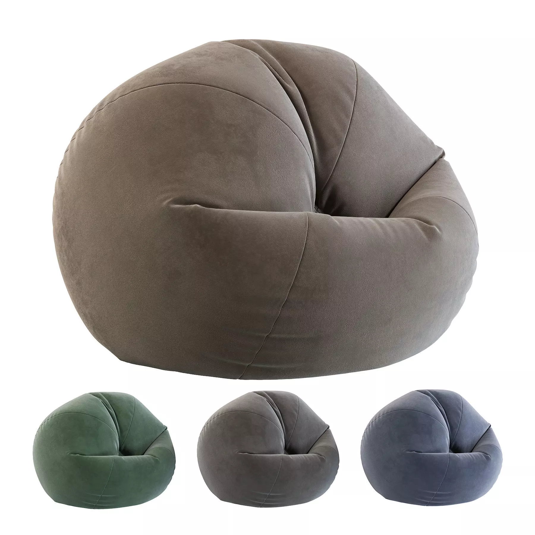  Bean Bag Chair With Bean Filling 3D model_0