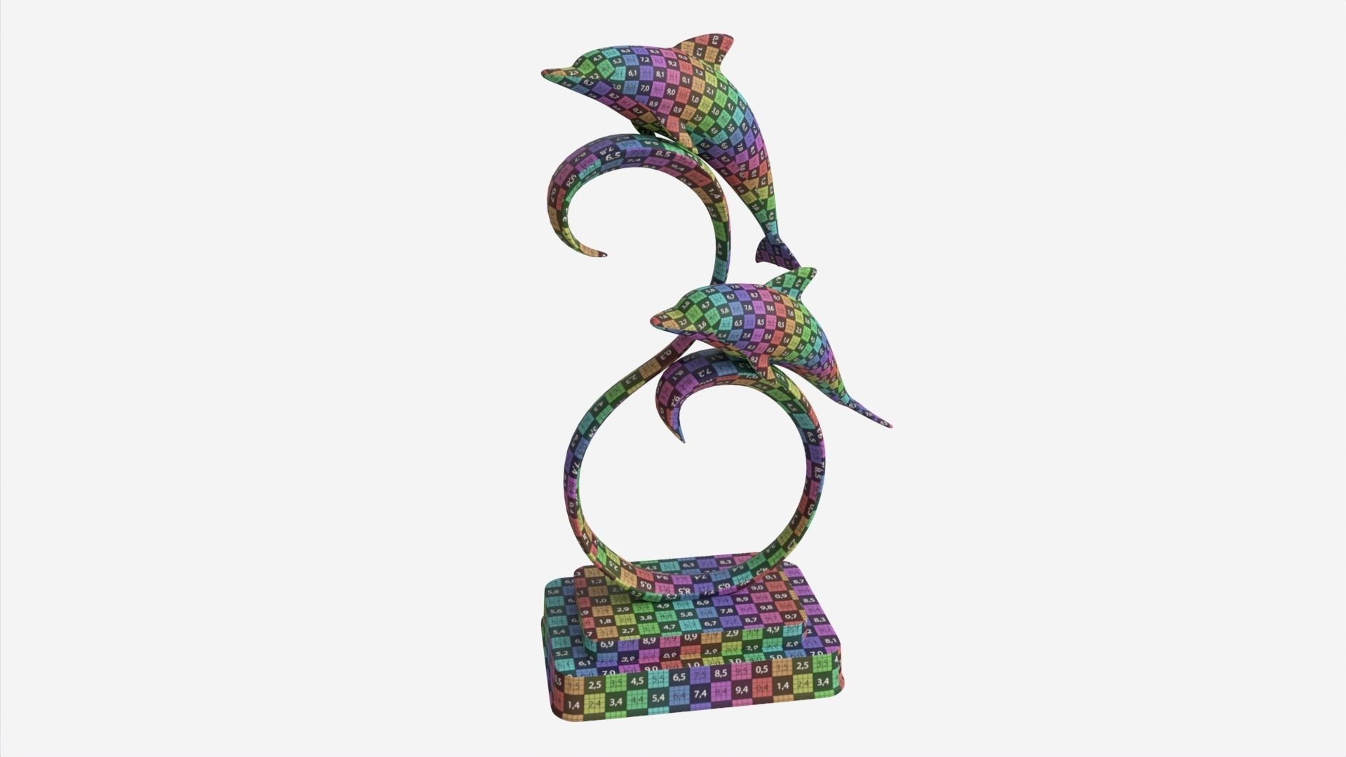 Decorative Ceramic Dolphins Statuette 3D model_7