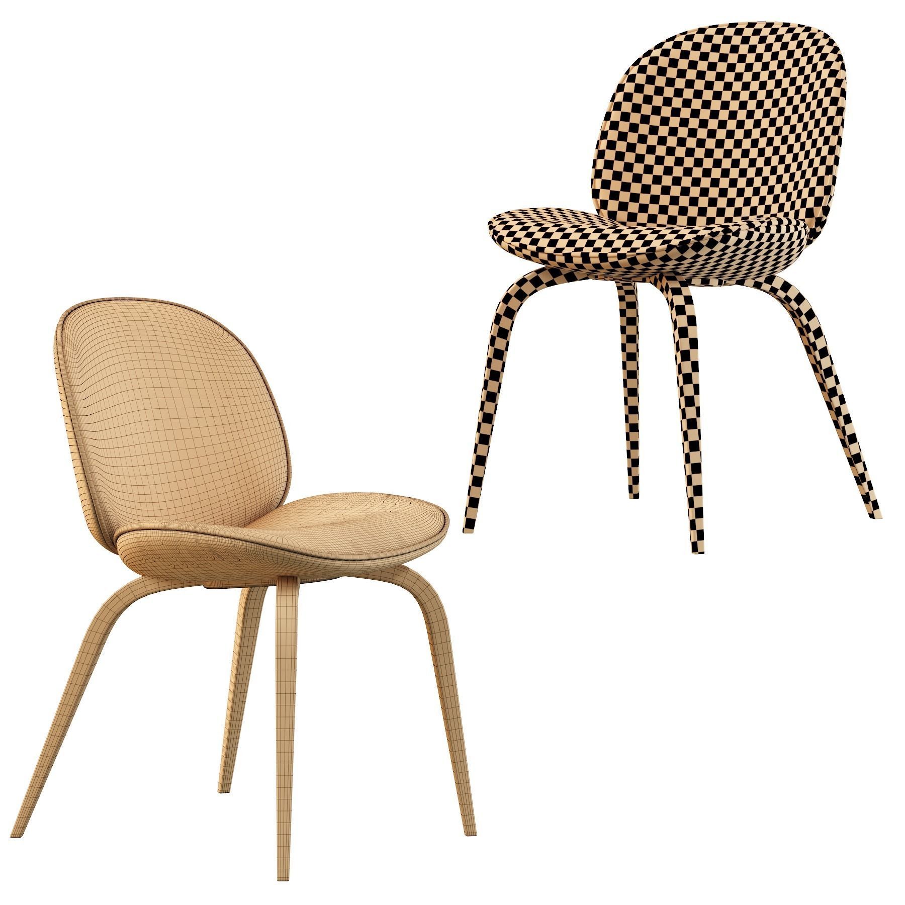 Beetle Dining Chair 3D model_10