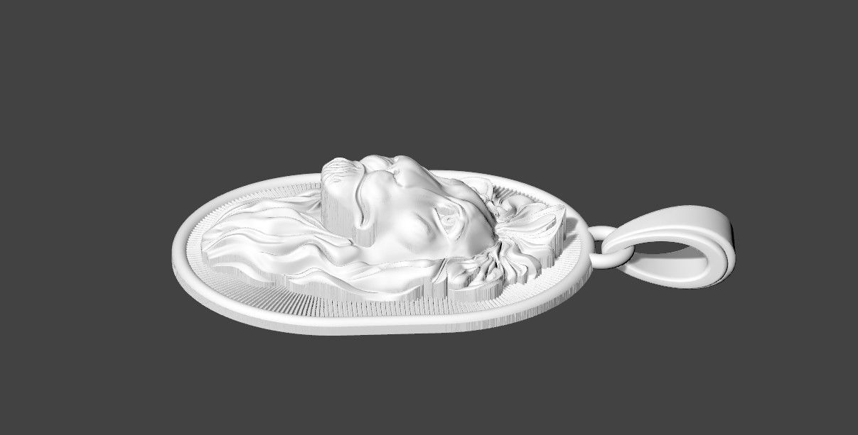 Lion Face pendant design 3D print model_2