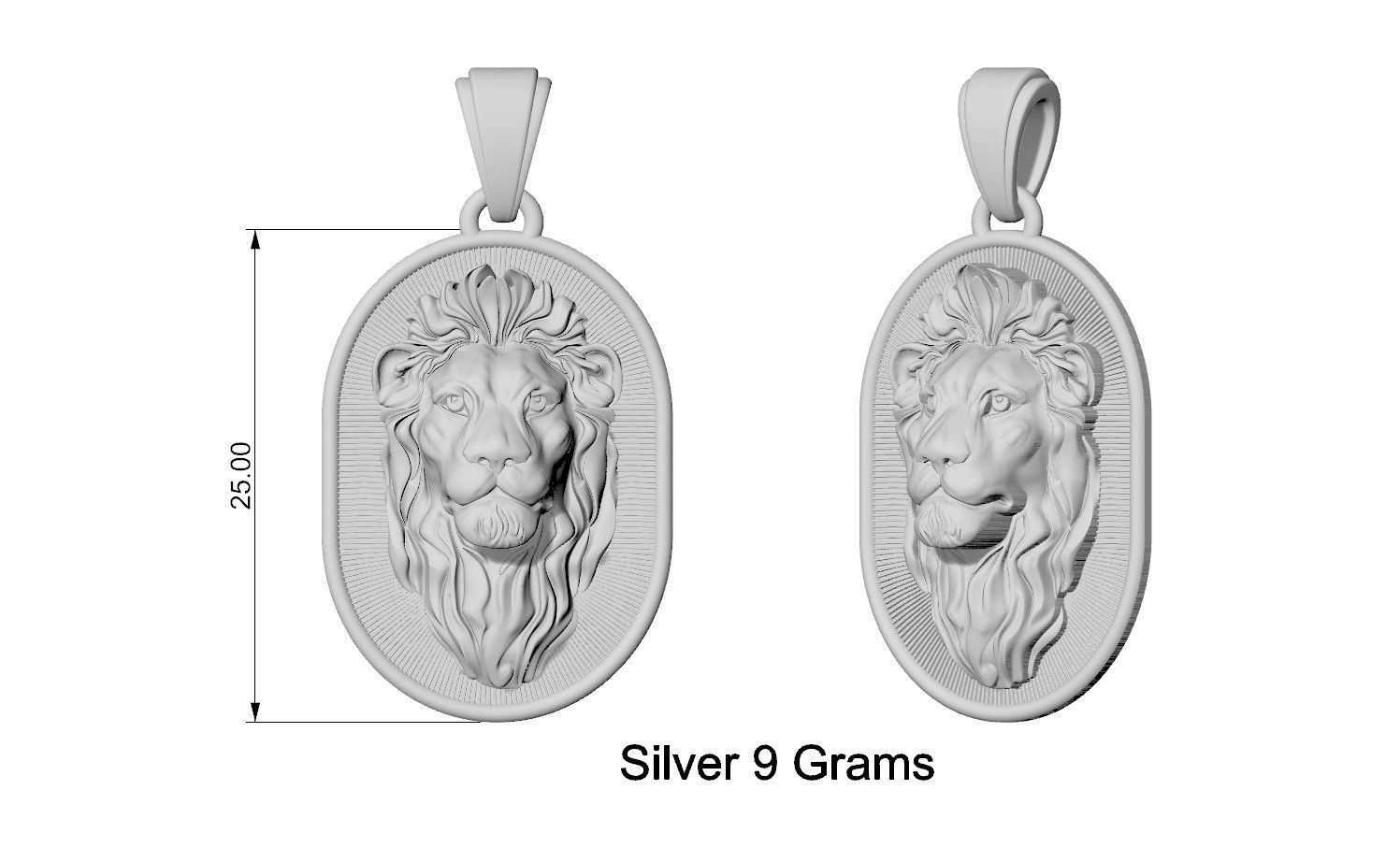 Lion Face pendant design 3D print model_1