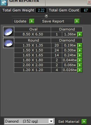 2-Row blue stone diamond ring 3608 3D print model 3D print model_8