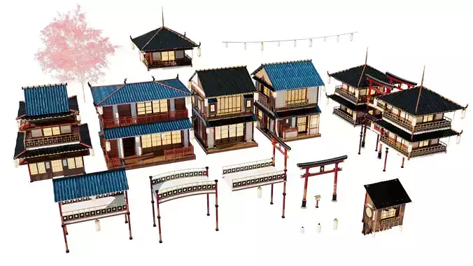 Japanese architecture 3D model