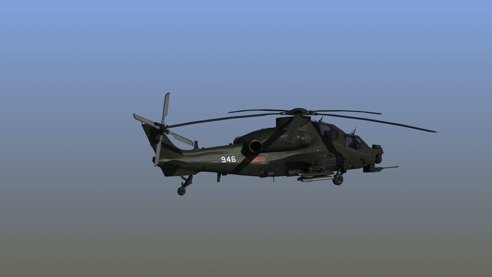 WZ10 Attack Helicopter 3D model_10