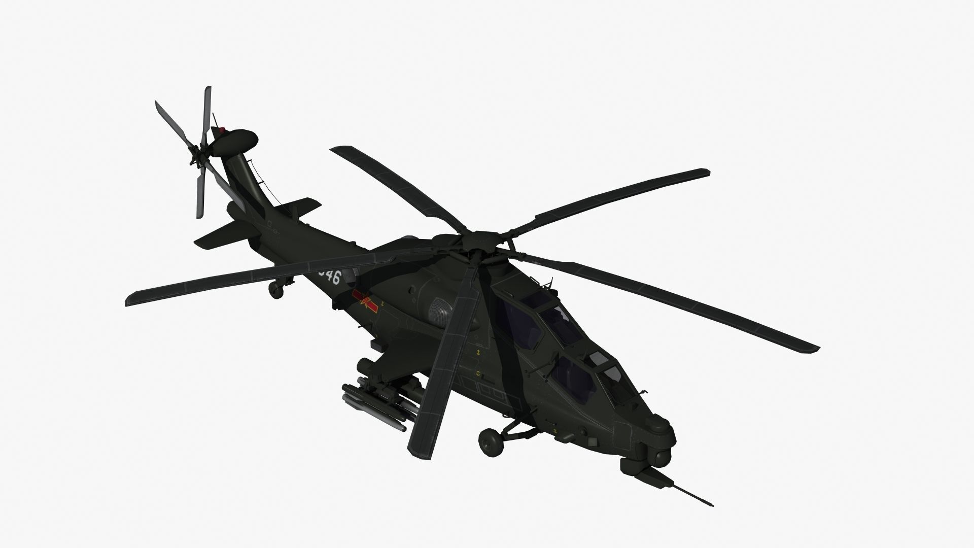 WZ10 Attack Helicopter 3D model_20
